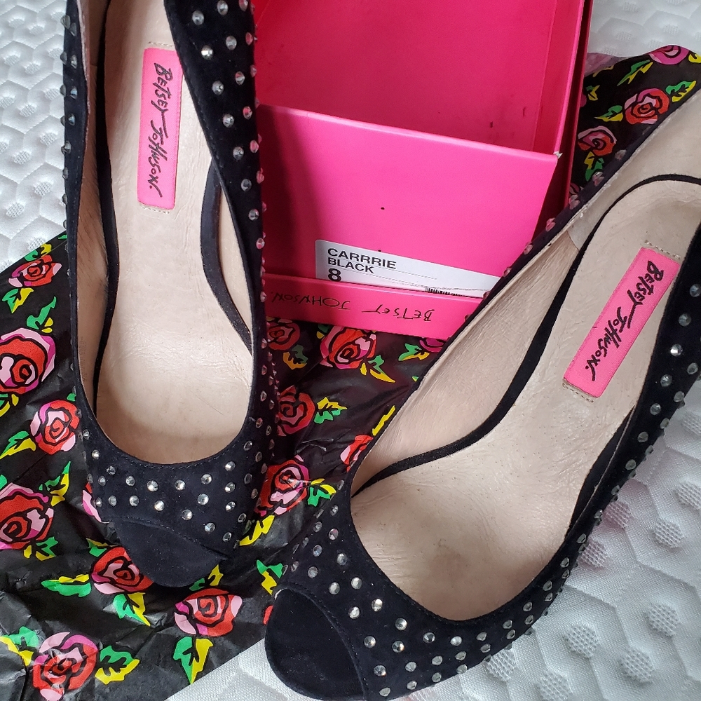 Betsey Johnson Carrie crystal heels